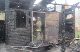 В Заокском районе в результате пожара от сарая остались одни угли