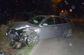 В Ясногорске автоледи на «Ауди» снесла бетонный столб