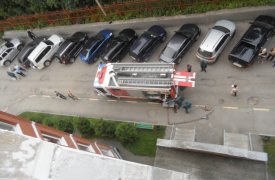 В Туле на ул. Седова пожар тушили 17 огнеборцев