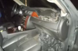 В Тульской области загорелся автомобиль
