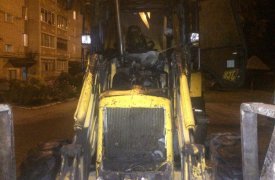 В Суворове сгорел экскаватор