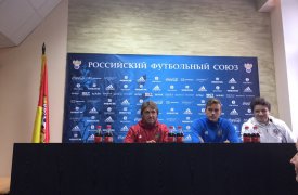 В пресс-центре «Арсенала» проходит пресс-конференция сборной России