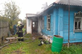 В Туле сгорел деревянный дом