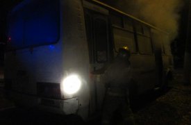 Рано утром в Узловой сгорел «Пазик»