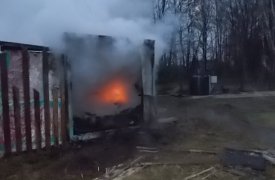 В Тульской области сгорела баня
