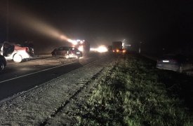 Массовое ДТП под Тулой: сразу 5 автомобилей разбросало по дороге