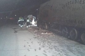 В Ефремовском районе на трассе М-4 «Дон» столкнулись две иномарки: погибла женщина