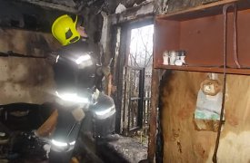 В Тульской области горящий дом тушили девять пожарных