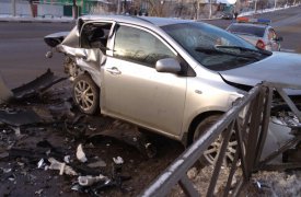 В Туле на ул. Октябрьской «Тойота», «Мазда» и «Нива Шевроле» устроили кучу малу
