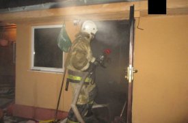 В Узловском районе 8 огнеборцы тушили террасу кирпичного дома