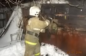 На ночь глядя в Киреевске сгорел сарай