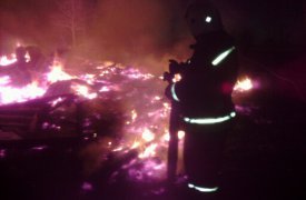 В одном из СНТ Тульской области загорелся деревянный дом