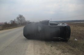 На окраине Тулы перевернулась «Лада Веста»