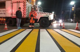 В Туле начали наносить дорожную разметку