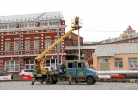 На будущей парковке в историческом центре Тулы устанавливают освещение