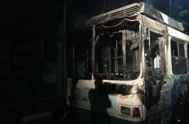 В Туле на Луначарского загорелся троллейбус