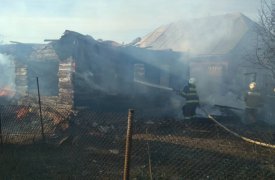 Накануне в Туле 19 пожарных тушили два дома