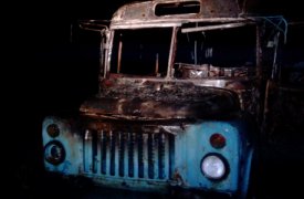 Накануне вечером в Тульской области сгорел автобус
