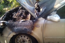 Раним утром в Веневском районе сгорела иномарка
