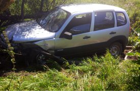 Под Тулой автоледи не справилась с управлением и съехала с дороги в лес