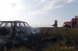 В Тульской области сгорела иномарка «Черри Тиго»