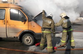 В Туле на ул. Болдина сгорела «Газель»