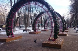 Болдинский сквер в Туле украсили к Новому году 2019