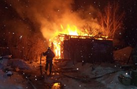 Ночью под Тулой сгорела баня
