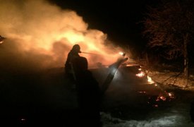 При пожаре в деревне Крутое пострадал человек