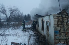 В Ефремовском районе во время пожара пострадал человек