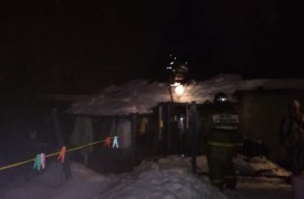 В Донском семь человек тушили горящую хозпостройку