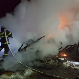В Тульской области ночью сгорел деревянный вагончик