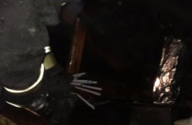 В Тульской области полыхала баня