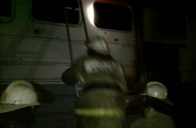 Ночью в Тульской области загорелся поезд