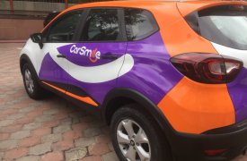 В Туле автомобиль каршеринга врезался в столб