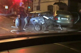 Появились фото жуткого ДТП с четырьмя авто на Староникитской в Туле