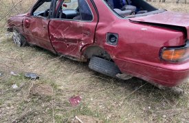 В Тульской области бесправный водитель не справился с управлением и перевернулся в кювете