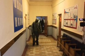 В Новомосковске спасатели продезинфицировали военкомат