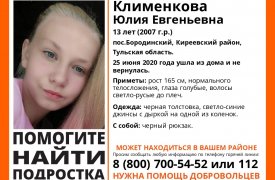 В Тульской области пропала 13-летняя девочка