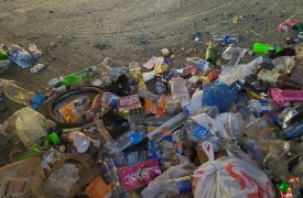 Остановка около ДК «Гипсовый» в Новомосковске превратилась в помойку