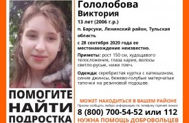 В Тульской области пропала 13-летняя девочка