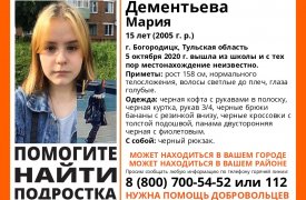 В Богородицке пропала 15-летняя девочка: она вышла из школы и не вернулась домой
