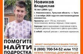 В Новомосковске со 2 октября ищут 16-летнего подростка