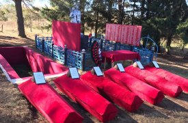 В Арсеньевском районе захоронили останки 43 красноармейцев и 5 медсестер, погибших во время Великой Отечественной войны