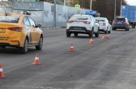 В Туле ремонтируют дорогу на Московском шоссе