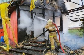 В Тульской области сгорел одноквартирный жилой дом: есть пострадавший