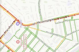 Большая пробка на улице Металлургов в Туле: непогода в своем апогее