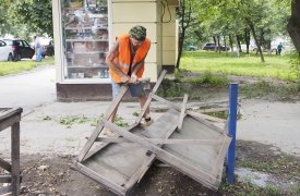 В Щекине снесли две незаконных торговых палатки