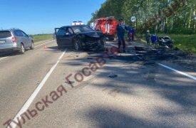 В Тульской области в жестком столкновении на трассе погибли три человека