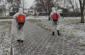 22 ноября в Туле продезинфицировали Комсомольский сквер  и автостанцию «Восточная»